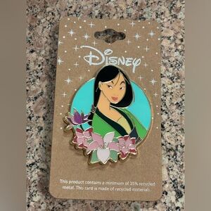 Disney Mulan Princess Flower Portrait Enamel Pin NEW